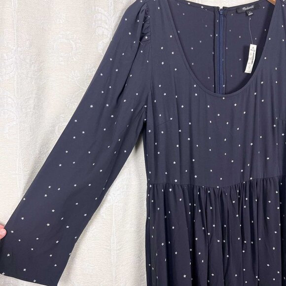 Madewell Alicia Long-Sleeve Scoopneck Midi Dress in Night Stars - Picture 4 of 11